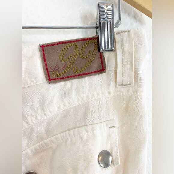 Anthropologie Level 99 Linen utility cargo baggy culottes in cream 28 - Picture 3 of 8
